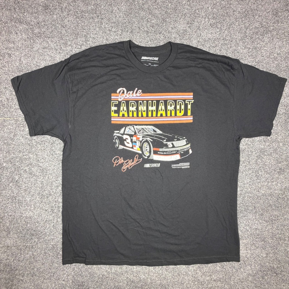 NASCAR Dale Earnhardt Mens XXL Black Graphic T-Shirt #3 Racing Car Cotton Tee